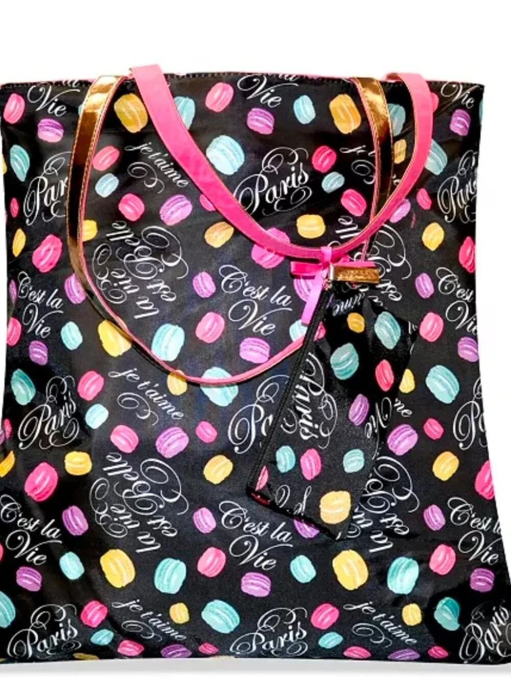 Lancôme Signature Reversible Tote Bag (solid pink/printed)